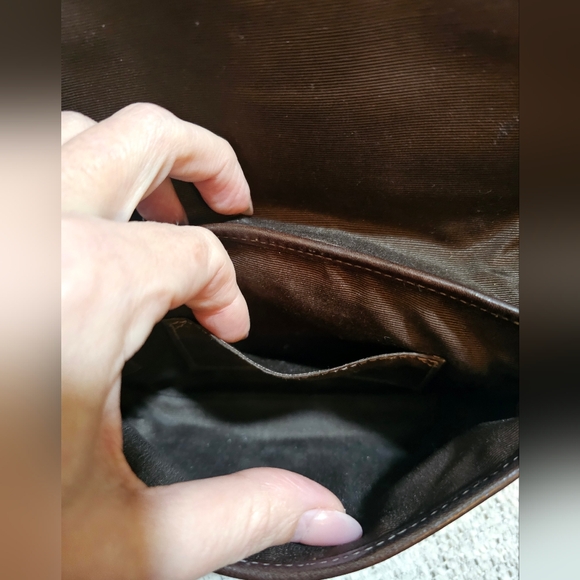 Coach Vintage Signature Canvas Flap Wristlet Khaki Brown Brass HW - Picture 9 of 12